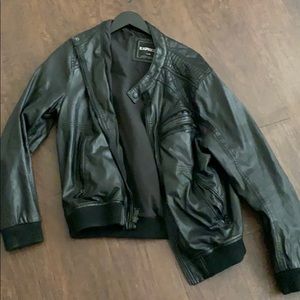 Express leather bomber jacket